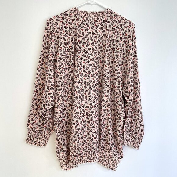 NEW NWT TORRID 4 Plus Size Textured Jersey Choker Neck Smocked Bottom Top Floral - Picture 13 of 15